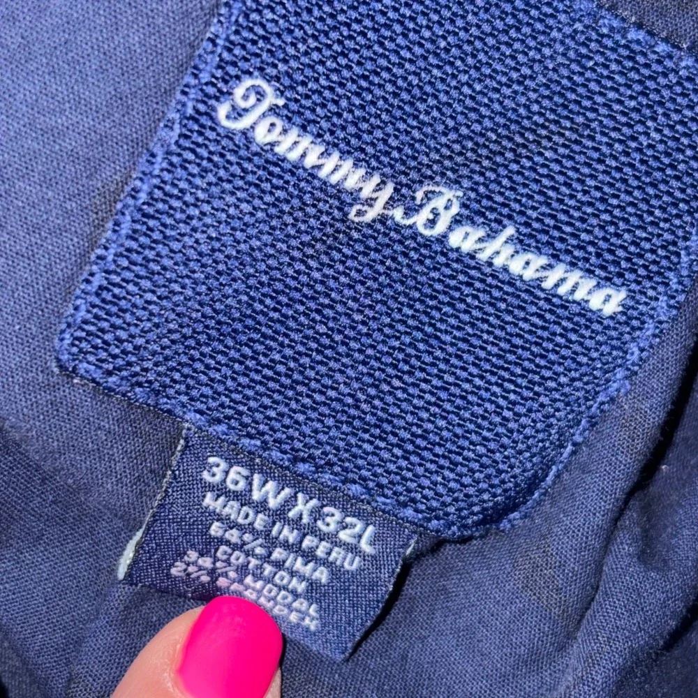 Tommy Bahama Boracay Navy Blue Pima Cotton Modal Pants Mens 36x32